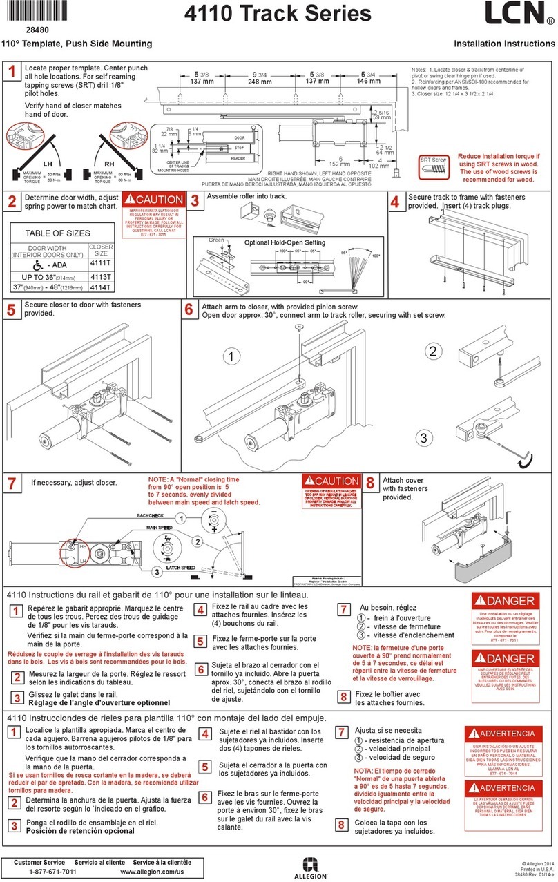 LCN 4110 Track Series installation instructions