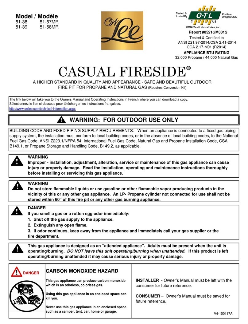 OW Lee CASUAL FIRESIDE 51-38 Manual