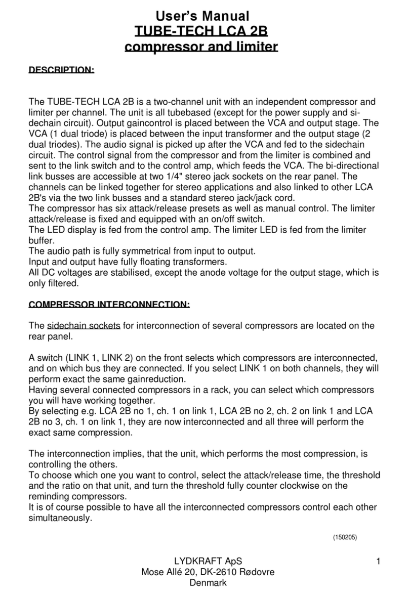 TUBE-TECH LCA 2B user manual