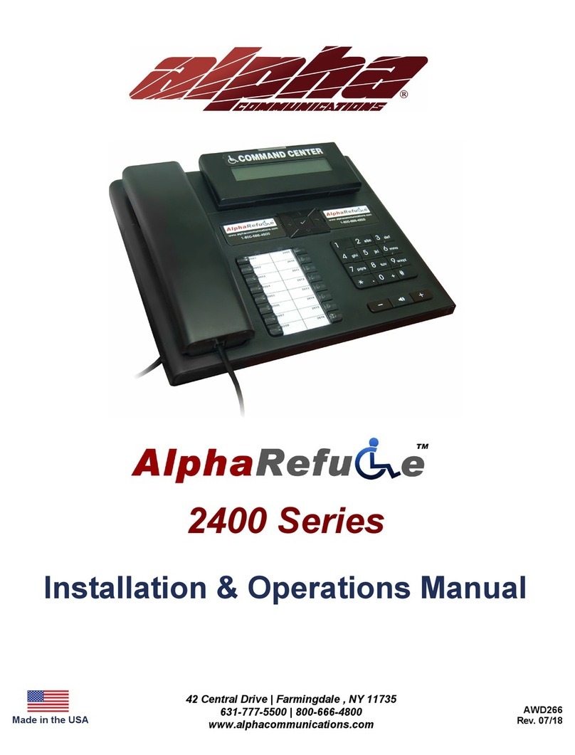 Alpha Communications AlphaRefuge 2400 Series Installatin & Operations Manual