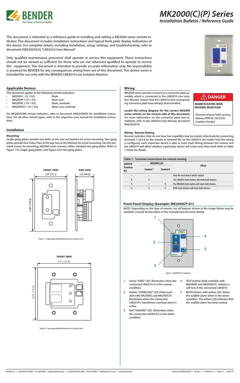 Bender MK2000 User manual