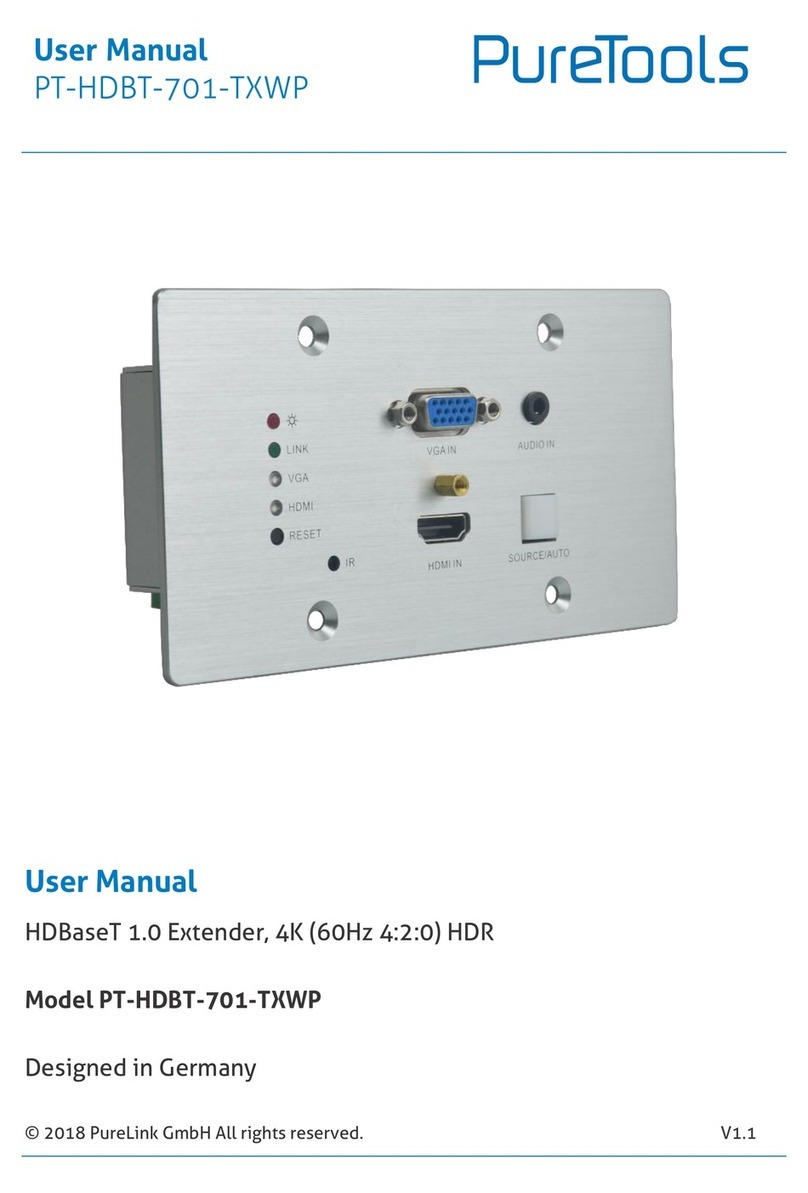 PureTools PT-HDBT-701-TXWP user manual
