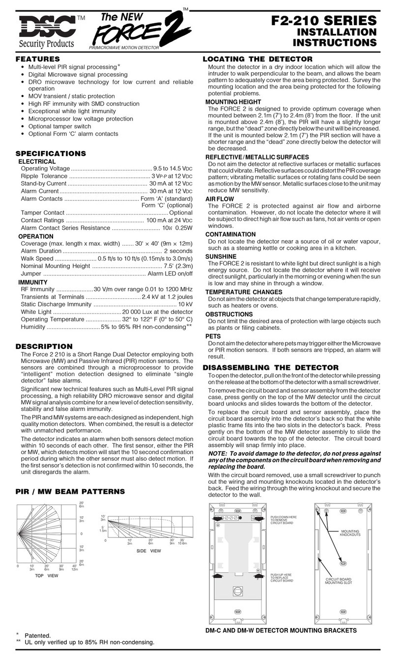 DSC The NEW FORCE 2 F2-210 User manual