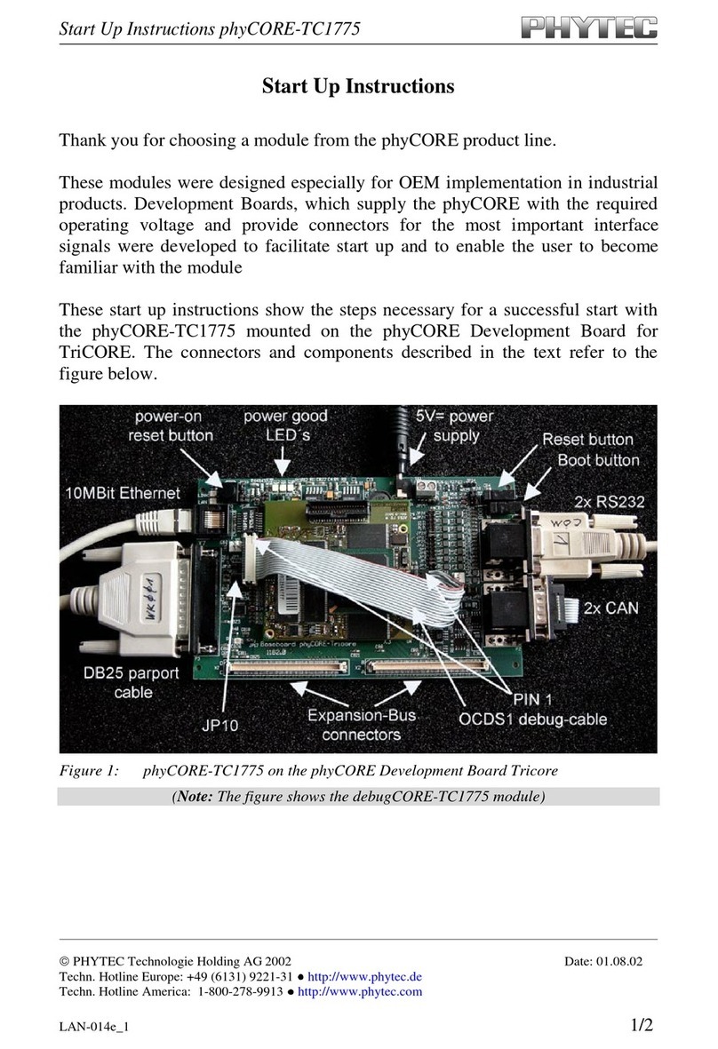 Phytec phyCORE-TC1775 Installation manual Phytec phyCORE-TC1775 Installation manual