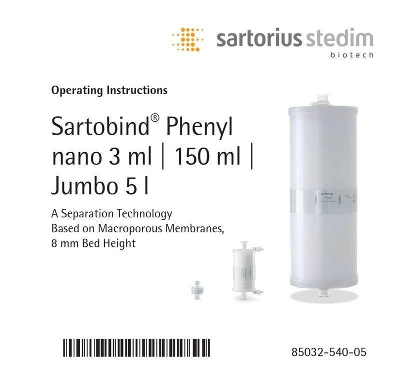 Sartorius stedim Sartobind Phenyl nano 3 ml operating instructions