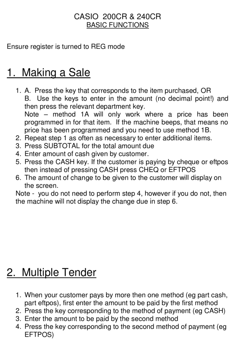 Casio 240CR Most important functions