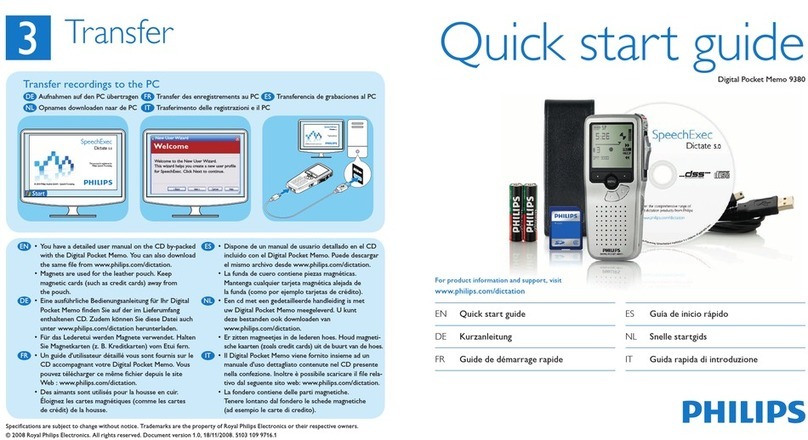 Philips Digital Pocket Memo 9380 User manual