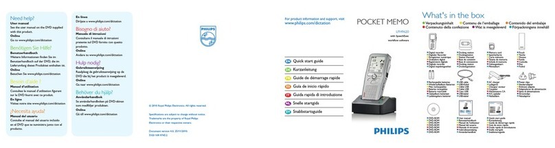 Philips POCKET MEMO LFH9620 quick start guide