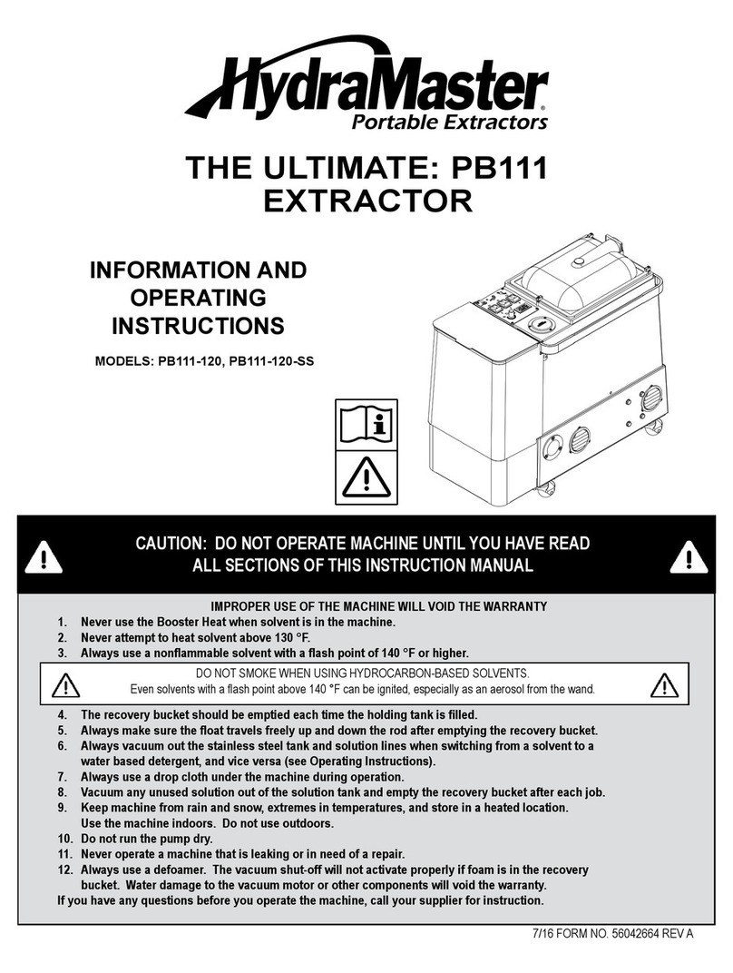 HydraMaster ULTIMATE PB111 Information and operating instructions