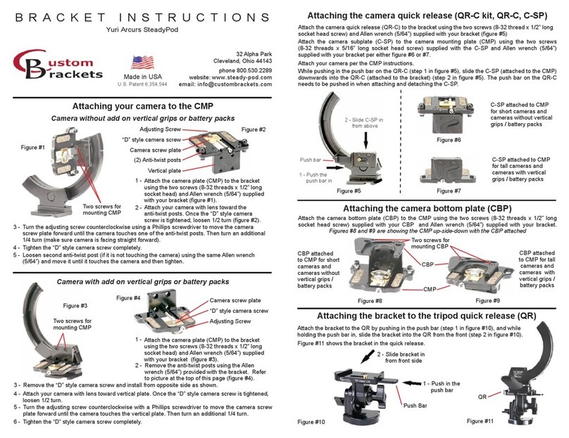 Custom Brackets Yuri Arcurs SteadyPod User manual