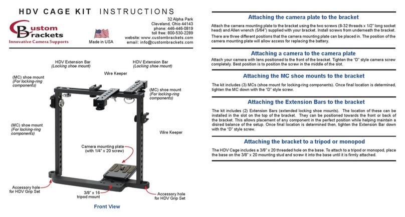 Custom Brackets HDV CAGE KIT Instructions for use Custom Brackets HDV CAGE KIT Instructions for use