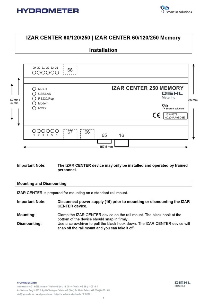 HYDROMETER IZAR CENTER 60 Installation