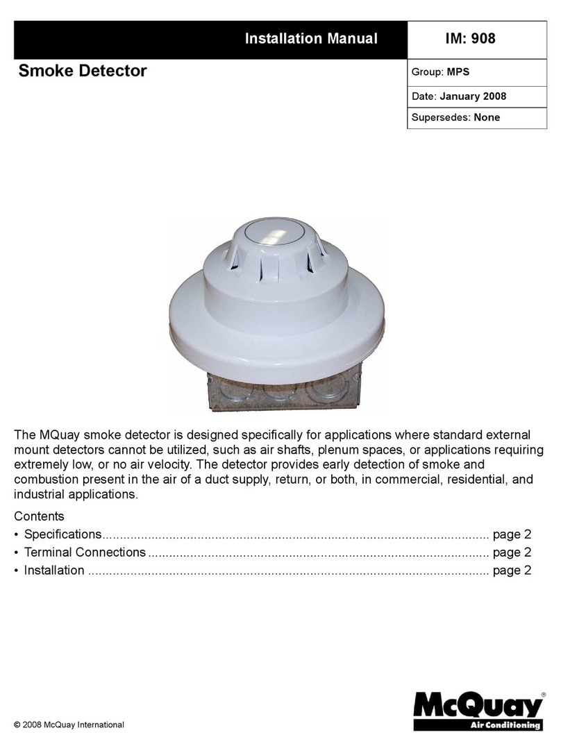 McQuay smoke detector User & installation manual