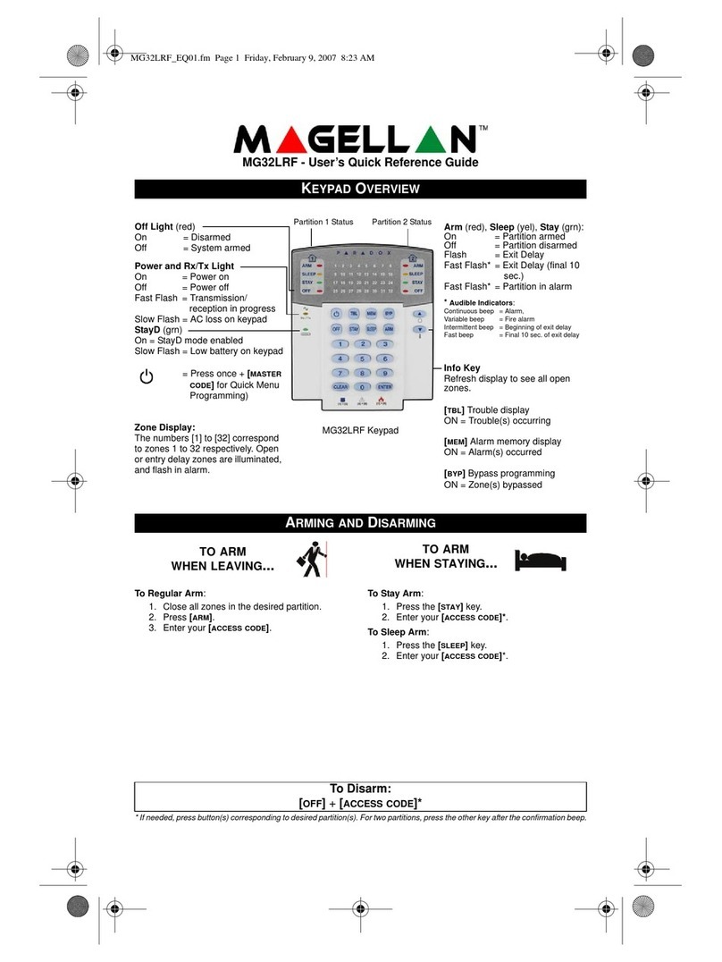 Paradox Magellan MG32LRF Service manual