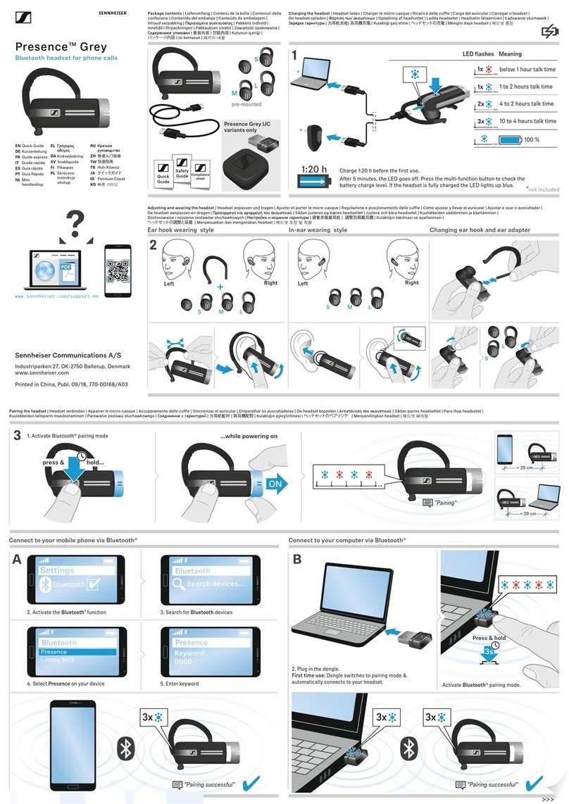 Sennheiser Presence Headset quick guide