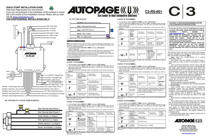 Auto Page C3-RS-601 Instruction Manual