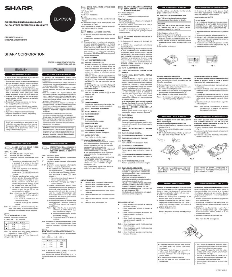 Sharp EL-1750V User manual