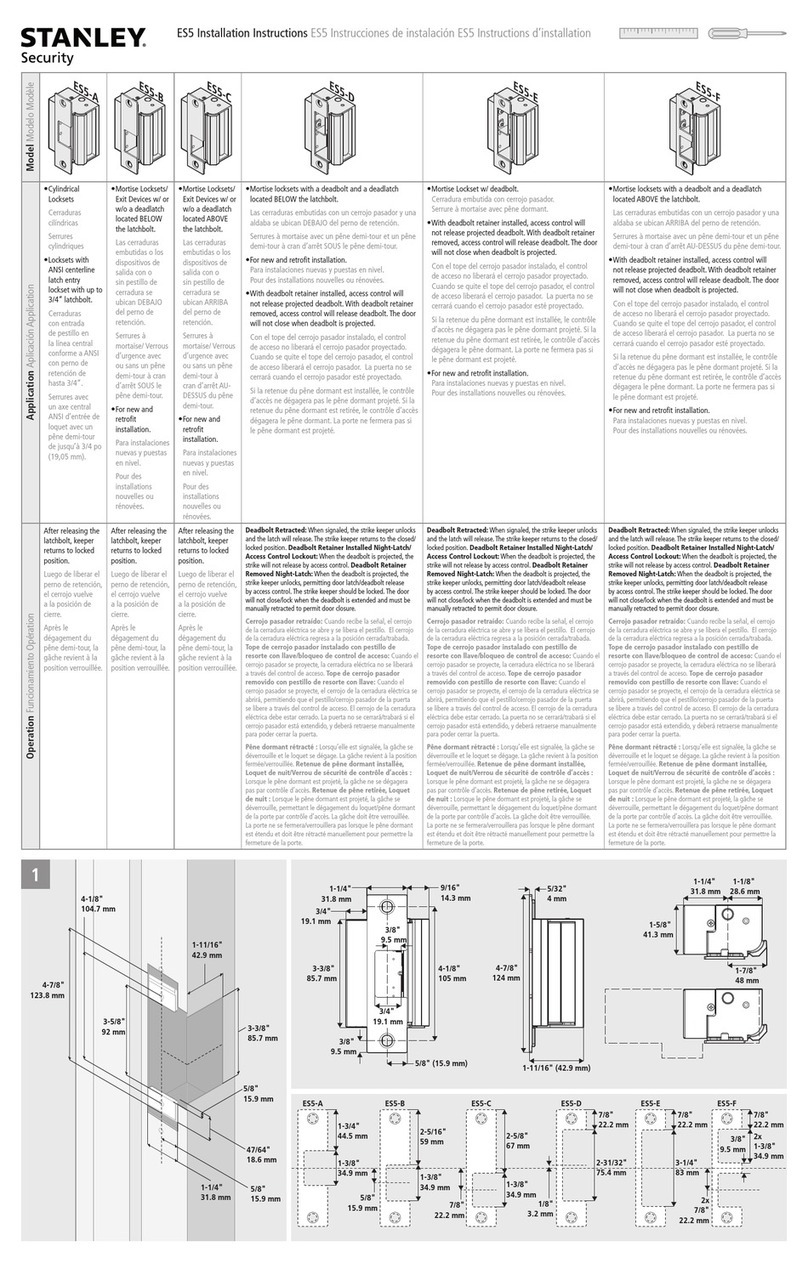 Stanley ES5 installation instructions Stanley ES5 installation instructions