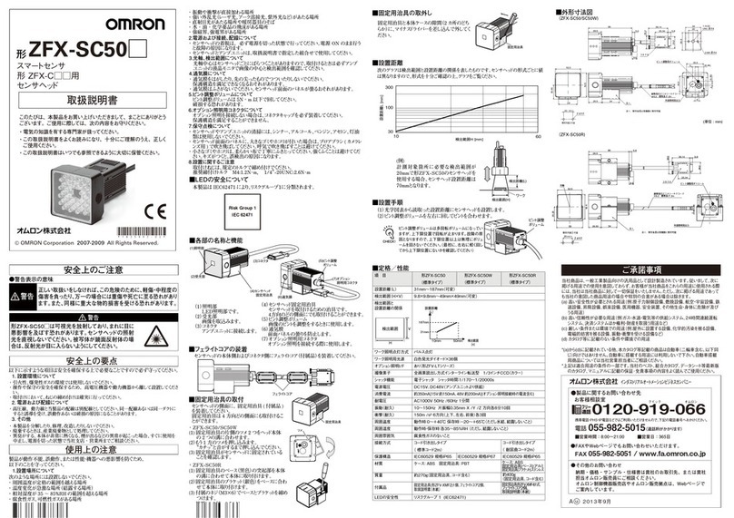 Omron ZFX-SC50 User manual Omron ZFX-SC50 User manual