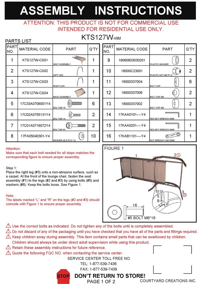 Courtyard Creations KTS127W-WM Assembly instructions Courtyard Creations KTS127W-WM Assembly instructions