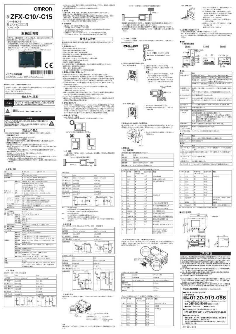 Omron ZFX-C10 COMMUNICATION User manual Omron ZFX-C10 COMMUNICATION User manual