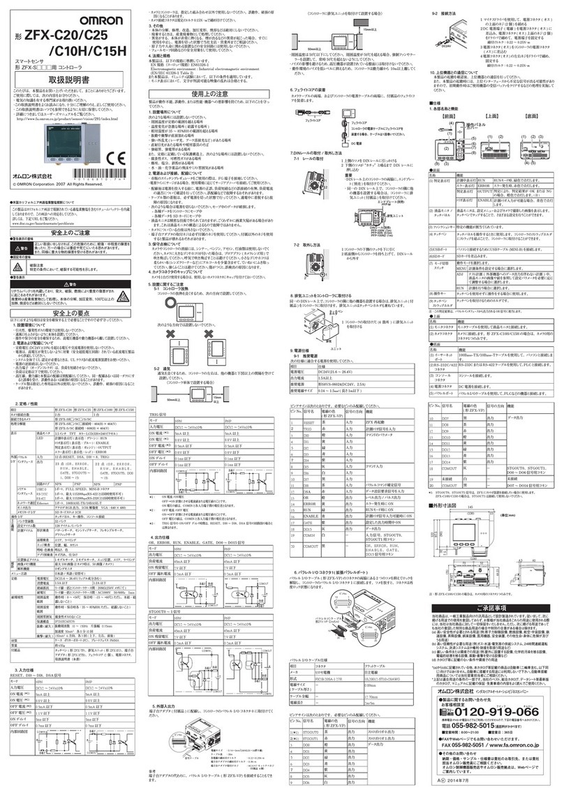 Omron ZFX-C20 User manual