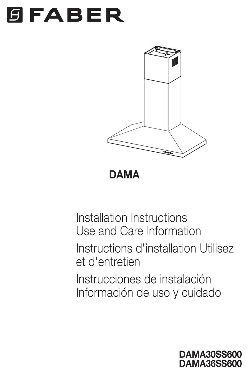 Faber Dama 30 SS Installation instructions; use and care information