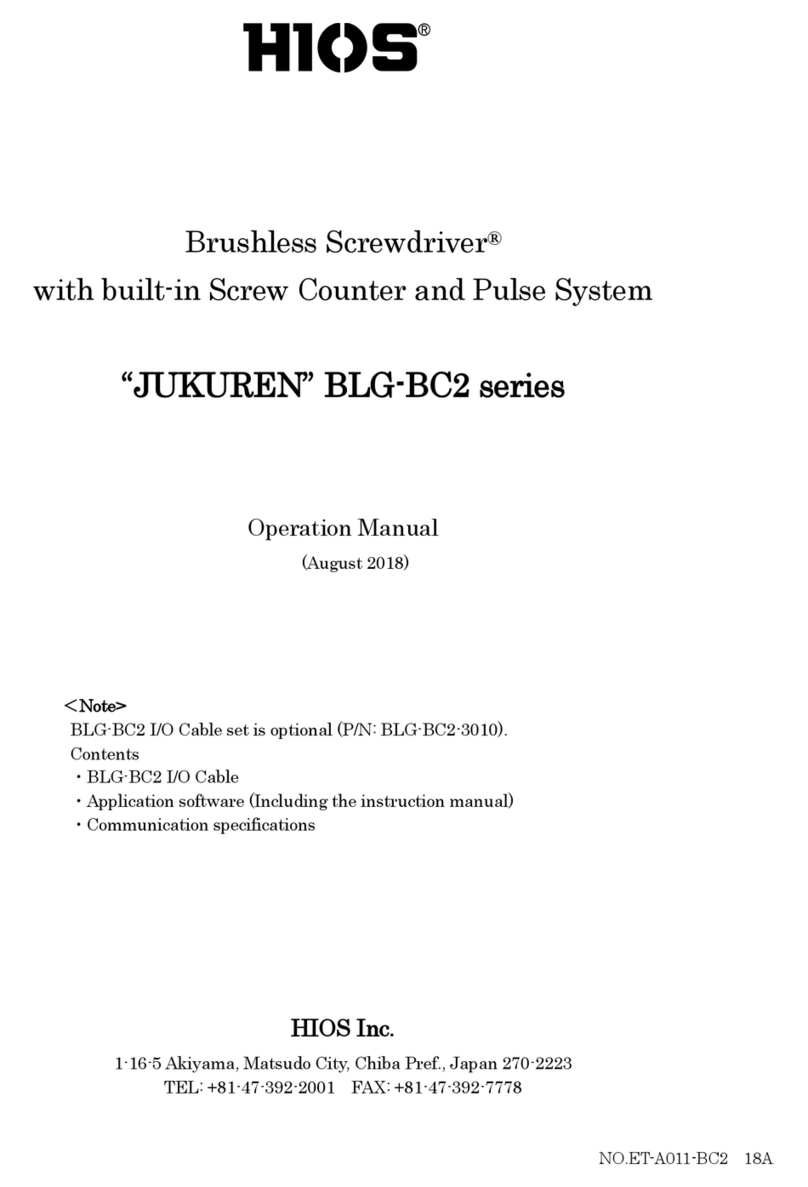 HIOS JUKUREN BLG-BC2 series Operation manual