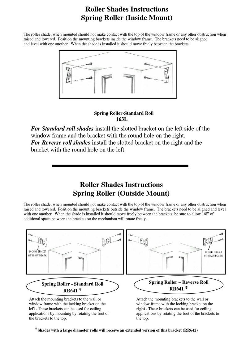 SelectBlinds Inside Mount Spring Roller User manual SelectBlinds Inside Mount Spring Roller User manual