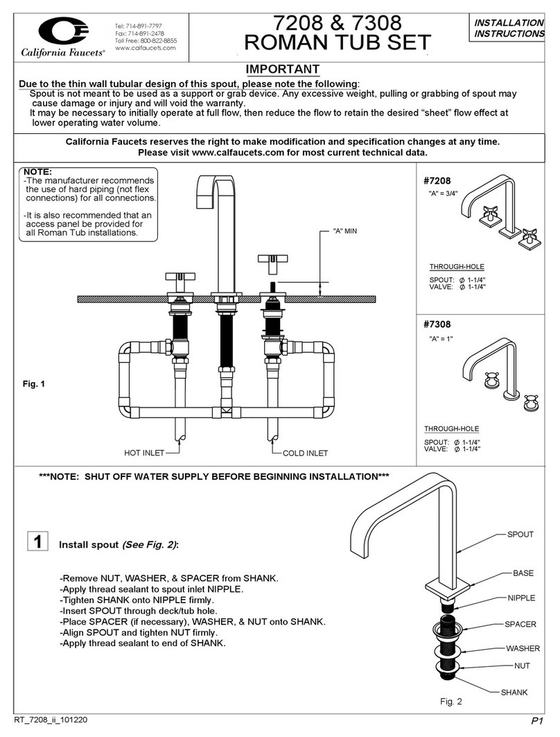 California Faucets 7208 installation instructions