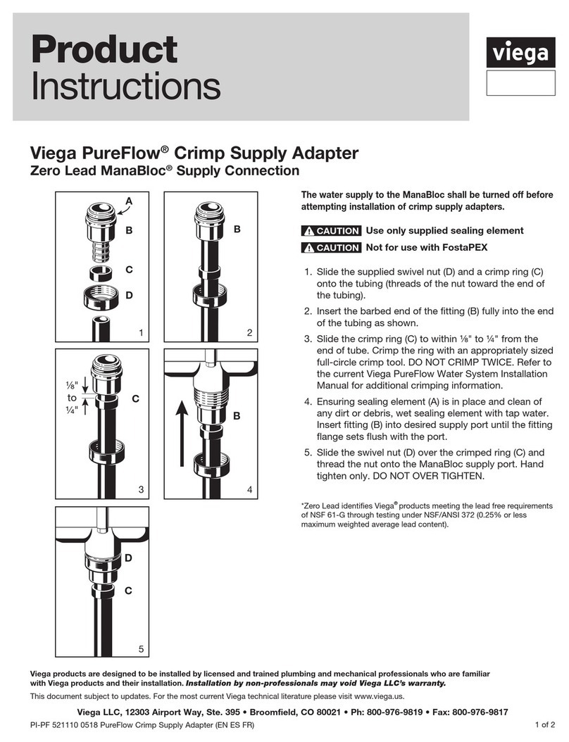 Viega PureFlow Crimp Supply Adapter Instruction sheet