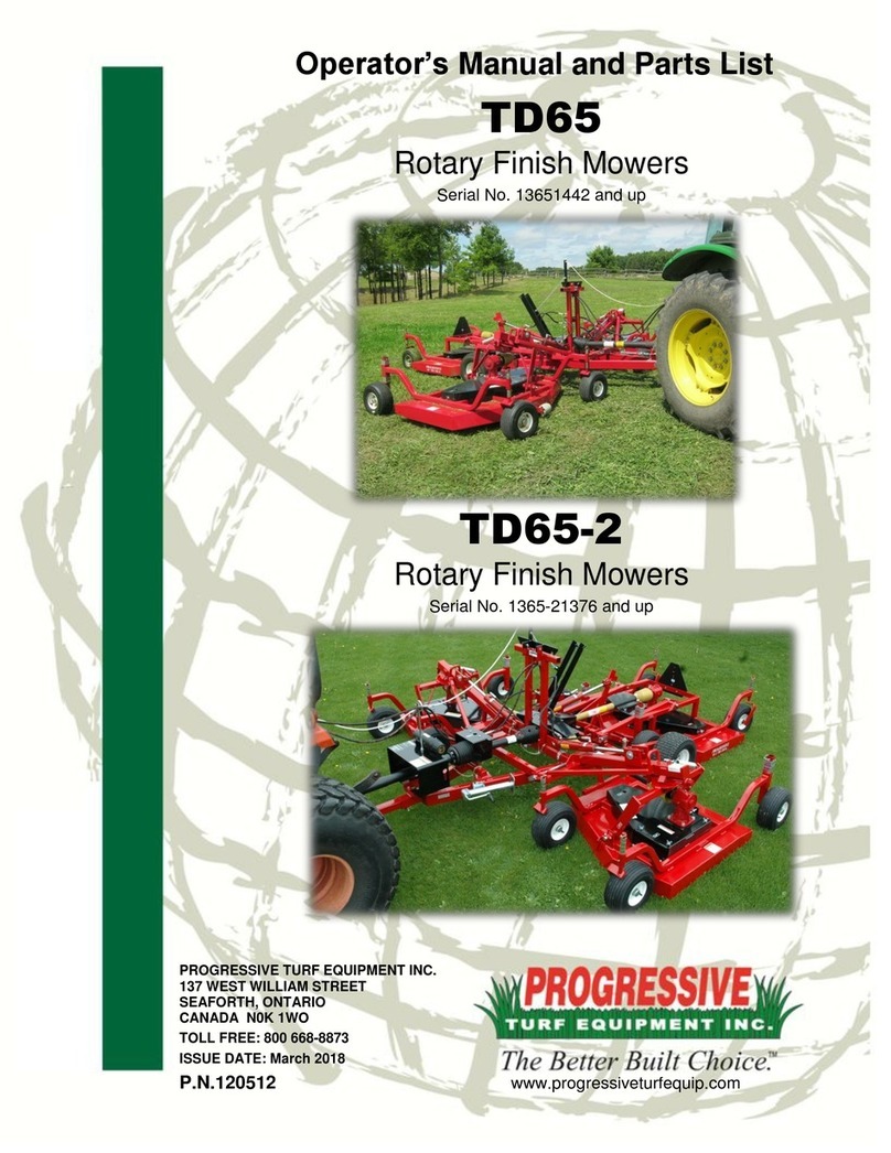Progressive Turf Equipment TD65 Operators manual and parts lists