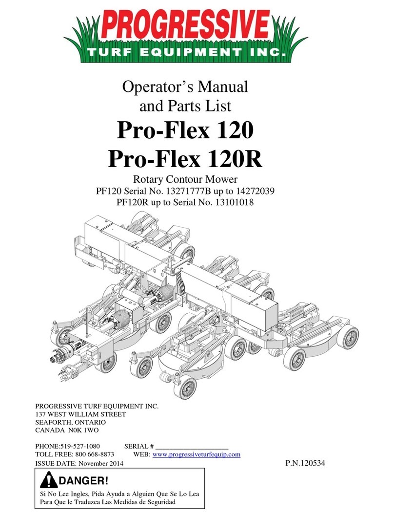 Progressive Turf Equipment Pro-Flex 120 Operators manual and parts lists