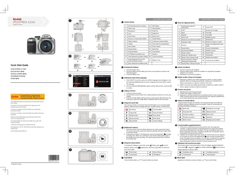Kodak PIXPRO AZ361 quick start guide