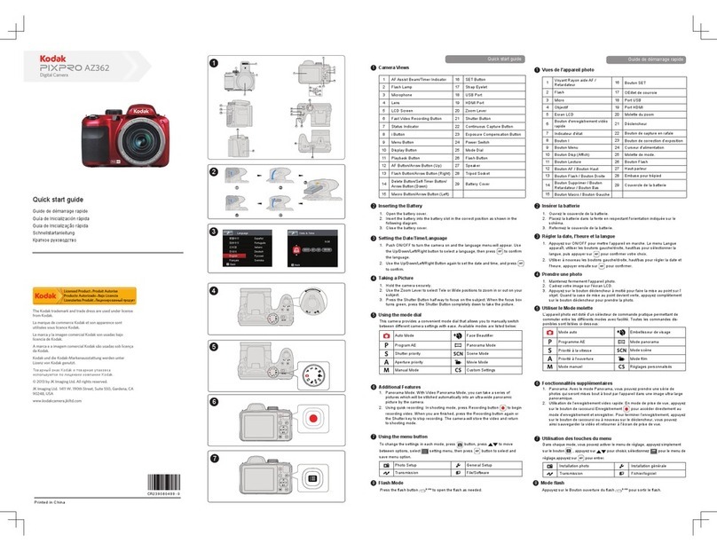 Kodak PIXPRO AZ362 quick start guide