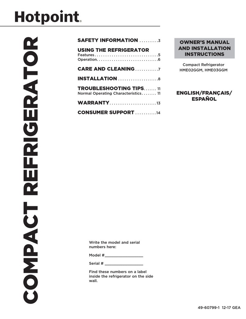 Hotpoint HME02GGM Operating instructions