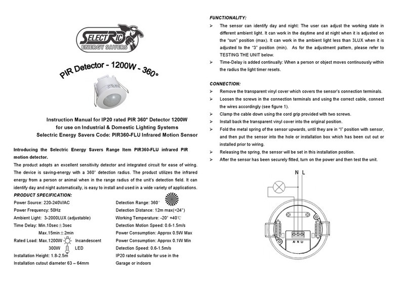 Selectric PIR360-FLU instruction manual
