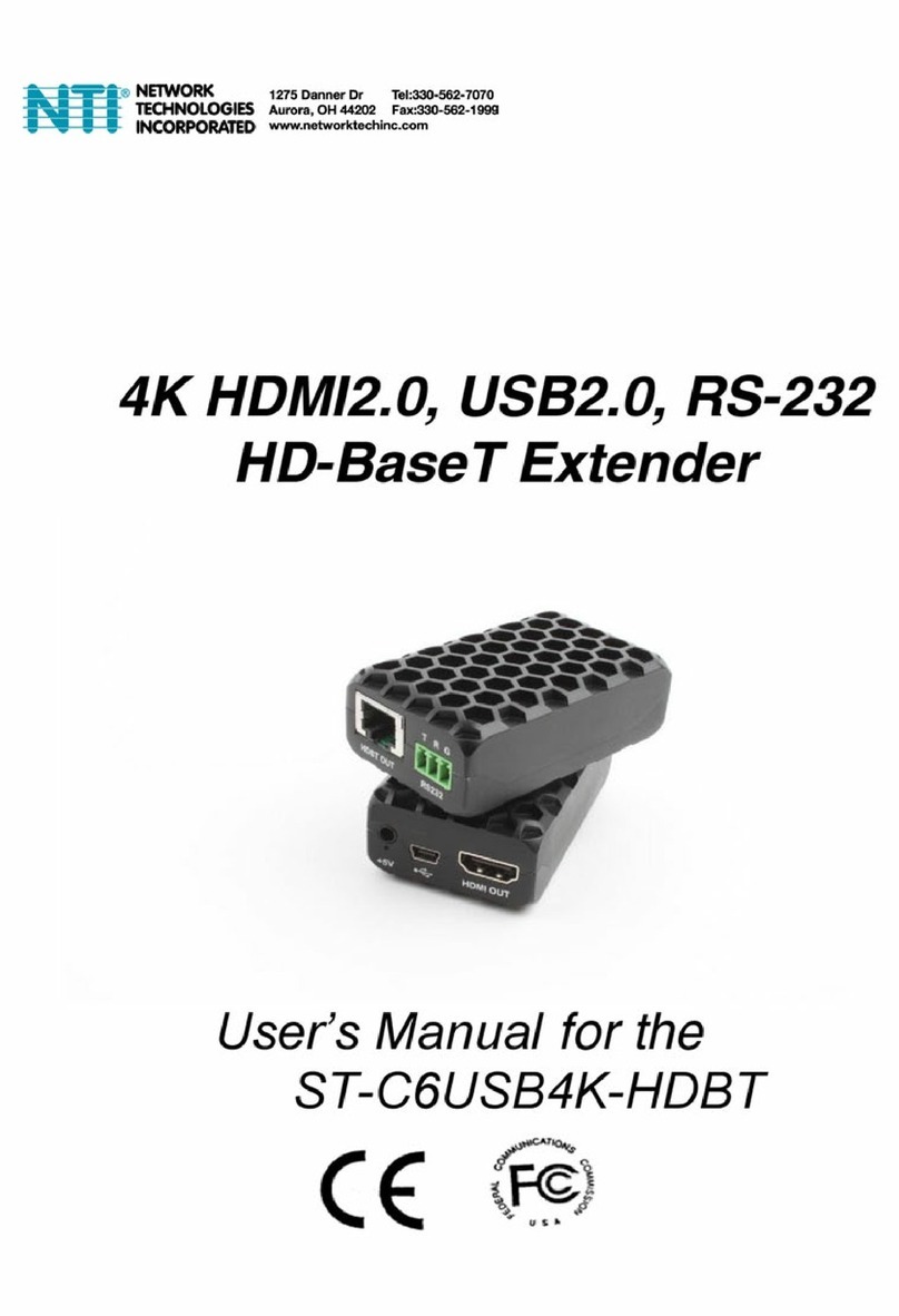 Network Technologies Incorporated ST-C6USB4K-HDBT User manual