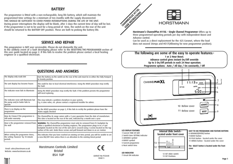 Horstmann ChannelPlus H11XL User instructions