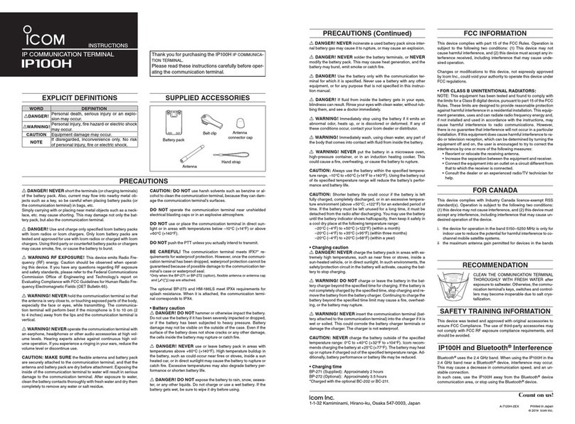 Icom IP100H instructions