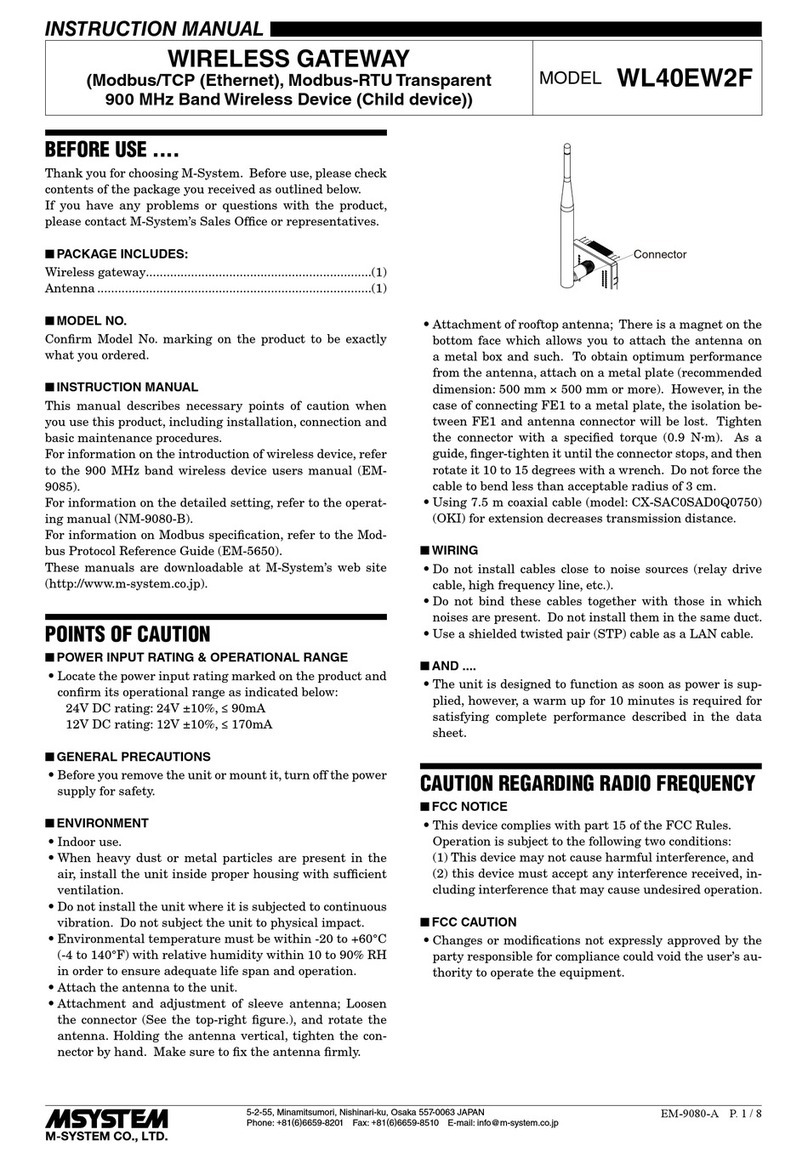 M-system WL40EW2F instruction manual