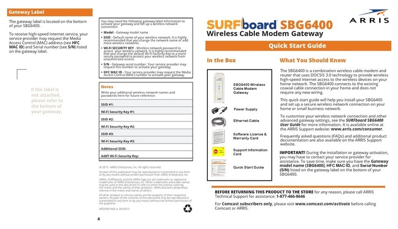 Arris SURFboard SBG6400 User manual