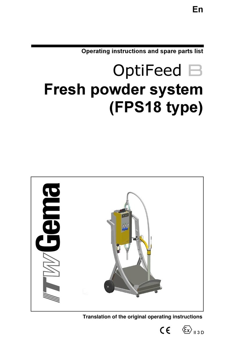 Gema OptiFeed B Operating instructions and spare parts list