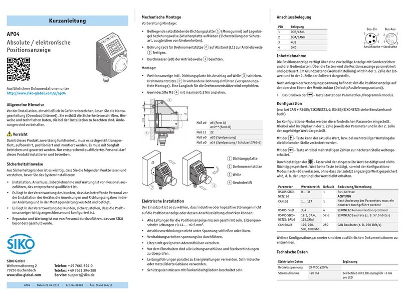 Siko AP04 quick start guide