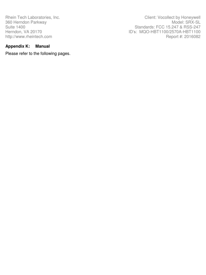 Honeywell SRX-SL User manual Honeywell SRX-SL User manual
