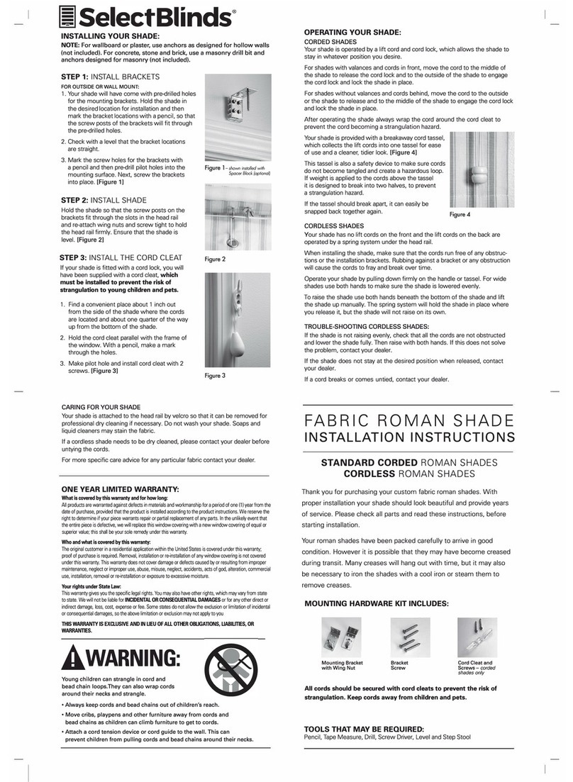 SelectBlinds Classic Roman Shades installation instructions SelectBlinds Classic Roman Shades installation instructions
