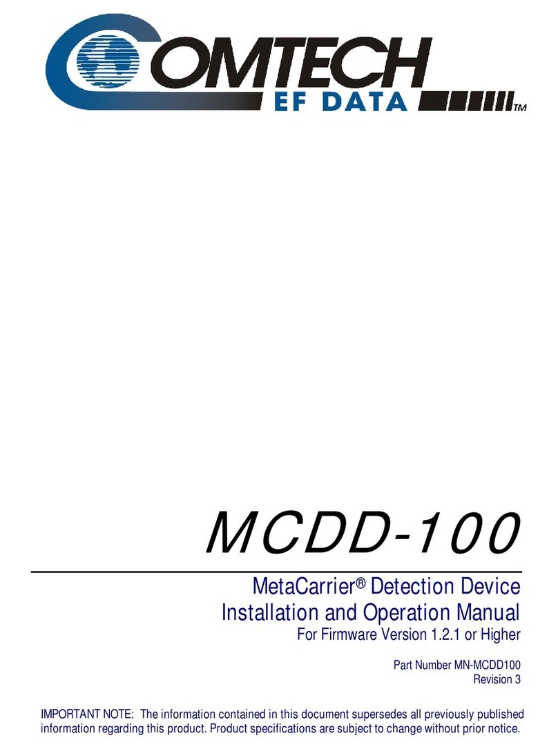 Comtech EF Data MetaCarrier MCDD-100 Installation and operation manual