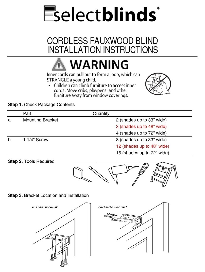 SelectBlinds CORDLESS FAUXWOOD BLIND installation instructions SelectBlinds CORDLESS FAUXWOOD BLIND installation instructions