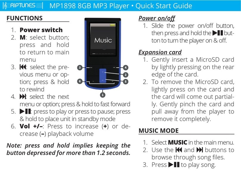 RIP TUNES MP1898 quick start guide