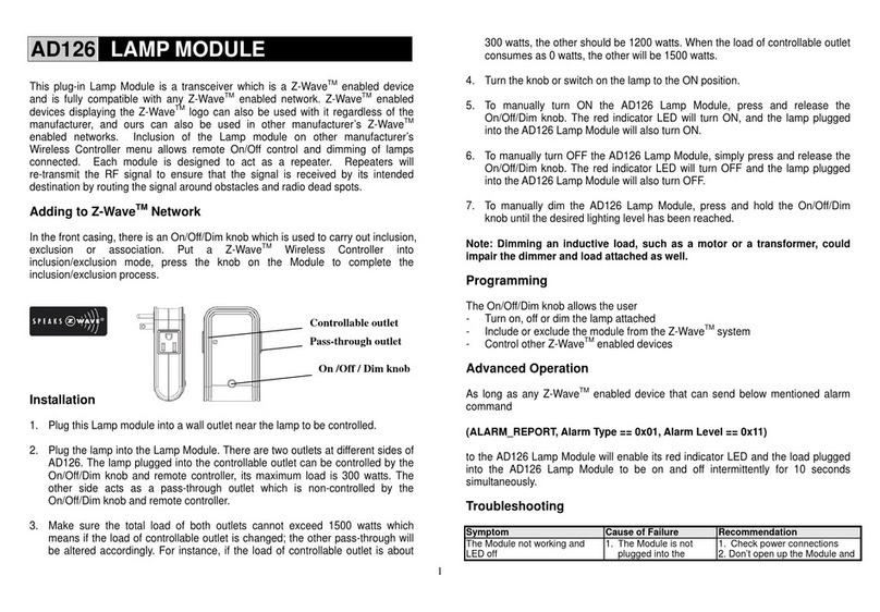 EVERSPRING AD126 User manual